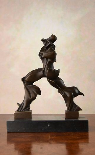 Unique Forms Of Continuity in Space - Bronze, Marble, Signed