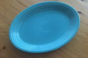 Vintage Fiestaware Turquoise Oval Platter