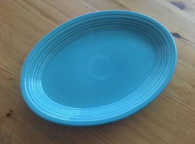Vintage Fiestaware Turquoise Oval Platter