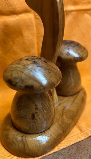 Vintage Mushroom shape salt and pepper shakers on stand