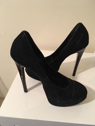 Carvela black suede heels