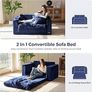 Sofa Bed, Loveseat Sofa Convertable with 2 Pillows, 2 in 1 Comfy Corduroy Sofa 2 Seater, Floor Lounger Pull Out Sleeping Area 101x196CM, 15cm Thincken Foam Image 5