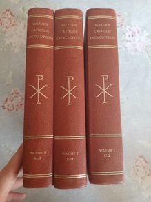 Vintage Virtue's Catholic Encyclopedia Volumes I-III Complete Set Red Hardcover Rare Books 1965