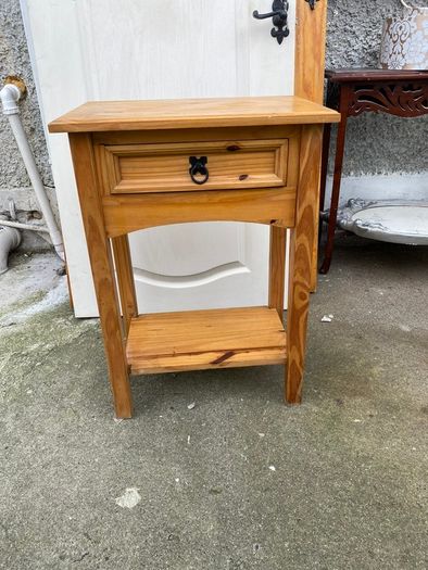 Solid Pine Side Table with Drawer