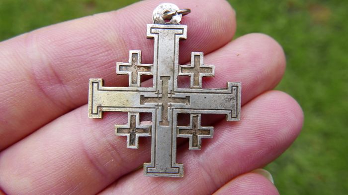 Vintage Silver 'JERUSALEM' Cross Pendant