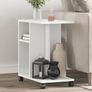 Mobile Side Table with Wheels  White or Oak Finish 50 x 30 x 55 cm Image 3
