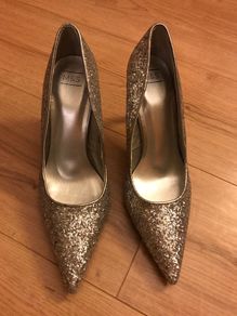 ladies shoe M&;S size 6 silver glitter