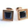 Cartier square stud earrings with black stone Image 4