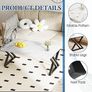Coffee Table, Living Room Table, Center Tea Tables, Rectangular Tea Tables, End Sidetable with Black Metal Frame for Living Room Bedroom Office, Modern Open Design, 39.3 x 18.9 x 17.7 IN, White/Black Image 4