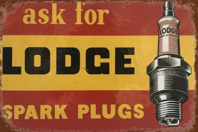 Lodge Spark Plugs Vintage Style Tin Metal Sign