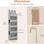 Over the Door Storage, Clear Hanging Organiser with 4 Mesh Side Pockets, Anti Tilt 40 lbs Load Behind Door for Dorm, University Essentials, Room, Bedroom, Kitchen, Light Grey, 5 Shelf, 1 Pack Image 3