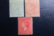 Antigua 1864-1870s.Victoria Stamps.Set of 3.Free post.Mint hinged.