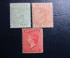 Antigua 1864-1870s.Victoria Stamps.Set of 3.Free post.Mint hinged.