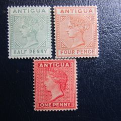 Antigua 1864-1870s.Victoria Stamps.Set of 3.Mint hinged.