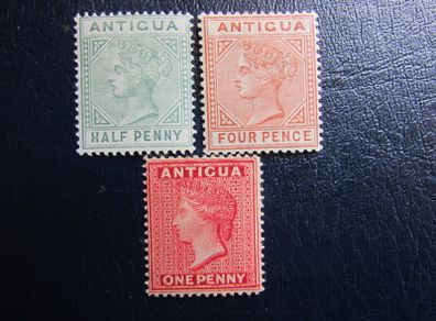 Antigua 1864-1870s.Victoria Stamps.Set of 3.Free post.Mint hinged.