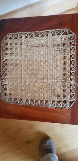 Antique Vintage Chair with Rattan Woven Seat Pad