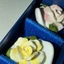 Aynsley Table Name Place Card Holders, Bone China Hand-made Roses Image 3