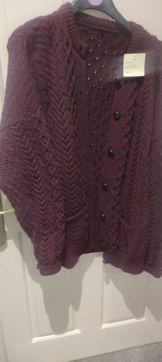 bnwt pure wool Aran cardigan