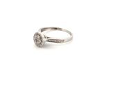 18kt White Gold Solitaire Illusion Set Halo Ring