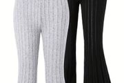 Brand New Set of 2 Girls' Elegant Fleece-Lined Flare Pants (Ages 13-14)
