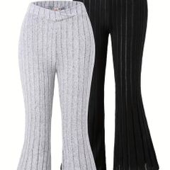 Brand New Set of 2 Girls' Elegant Fleece-Lined Flare Pants (Ages 13-14)