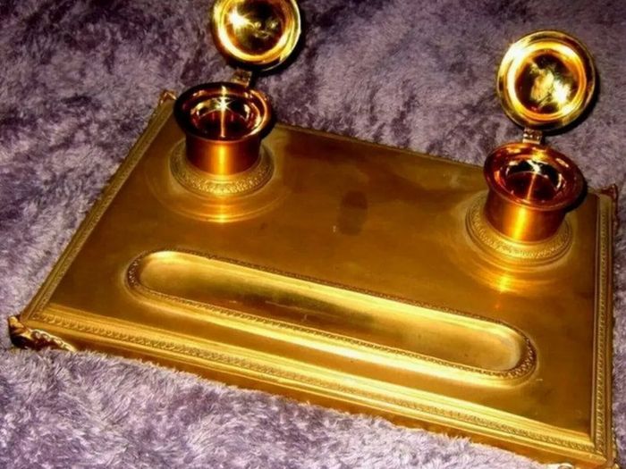 Early Victorian Brass Inkstand
