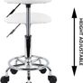 NEW SALE | Swivel Rolling Stool Height Adjustable PU Leather Cushion Salon Vanity Massage Office Stool Chair Small Image 4
