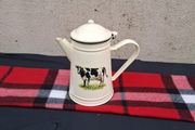 By post only enamel cow tea pot