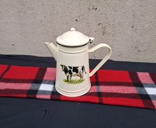 By post only enamel cow tea pot