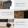 Wooden Printer Stand With Power Outlets, Industrial Storage Cabinet, Print Stand Filing Cabinets with Key, Wooden Sideboard with Open Shelf, Brown Image 3