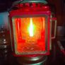 Vintage paraffin lantern with hand painted glass Image 9