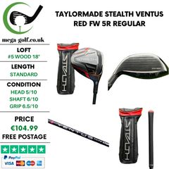 Taylormade Stealth #5 Wood 18 Degree / Ventus Red FW 5R Regular
