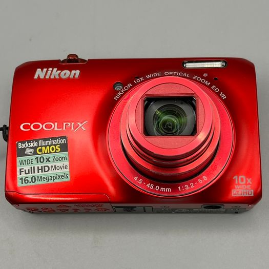 Nikon Coolpix S6300 Red 16.0MP Nikkor 10x Zoom Digital Camera - Full Kit