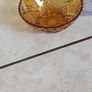 Vintage French Amber Glass Dessert Set  Sunburst Pineapple Design Image 4