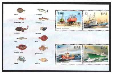 1991 Ireland Fishing Fleet Commemorative Stamp Booklet Pane Mint Never Hinged (MNH). Hibernian HP46