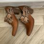 Rieker Antistress Brown & Snakeskin Lace-Up Heeled Oxfords Size 41 Image 5