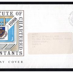 1988 Ireland Institute of Chartered Accountants in Ireland Stamp on Private First Day Cover (FDC) by Institute