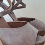Grey/Snakeprint Platform Heels Image 4