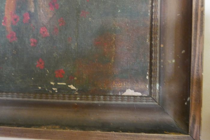 Antique Oil on Canvas with signature 16,4" x 12,4"