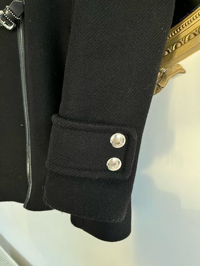 Zara Wool Blend Black Winter Duffel Coat XS