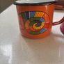 Free Enamel Smaltum colourful mug with this Vintage - Mid Century Red Enamel Coffee Pot with attached lid - 17 cm to lid level Image 10