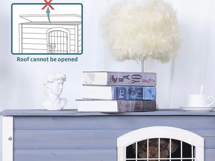 Wooden Dog Crate Indoor with Barrier Safety Gate,Large Wooden Dog Kennel/Cage for Small and Medium Dogs Easy to Lift (FREE POSTAGE)