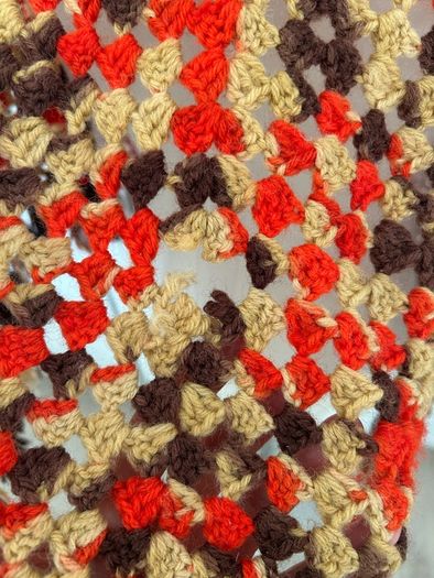 Vintage woollen shawl, Autumnal colours
