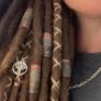 Set of Four Jumbo Naturally Patinated Copper Dreadlock Beads Hair Accessorys Image 4