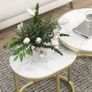 Marble-Effect Nest of Tables - Gold Tone/White Image 5