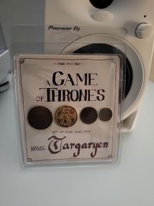 A Game of Thrones set of four coins from house targaryen official