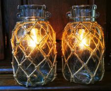 Pair of Rustic Tea Light Candle Holders, shabby chic Interior design or Garden Feature