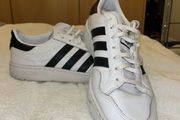Adidas Men's White and Black Team Court Shoes