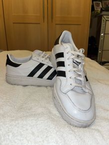 Adidas Men's White and Black Team Court Shoes
