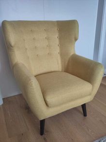 Kubrick Wing Back Armchair, Ochre Yellow